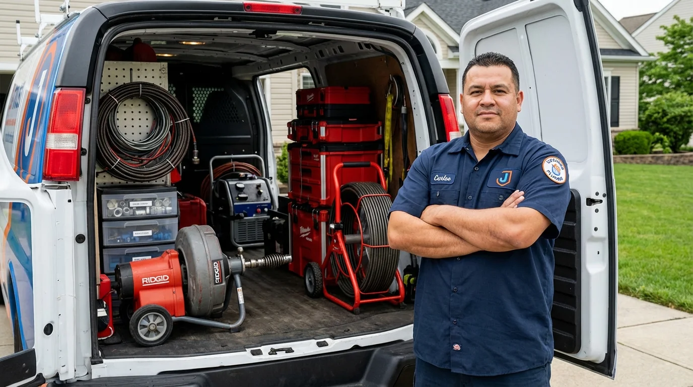 Professional drain cleaning equipment and Johns Plumbing LLC plumber in Cape May