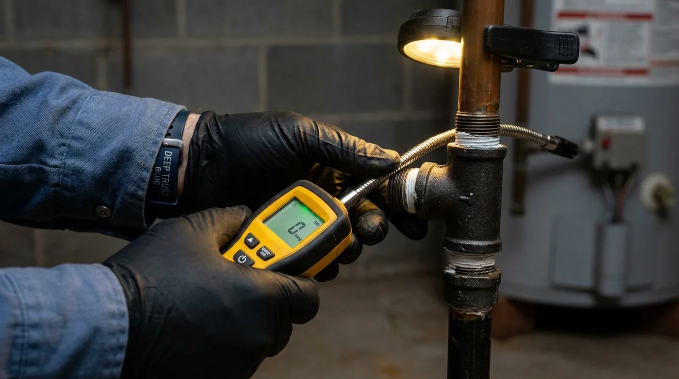 Gas leak detection with electronic sniffer by Johns Plumbing LLC in Cape May