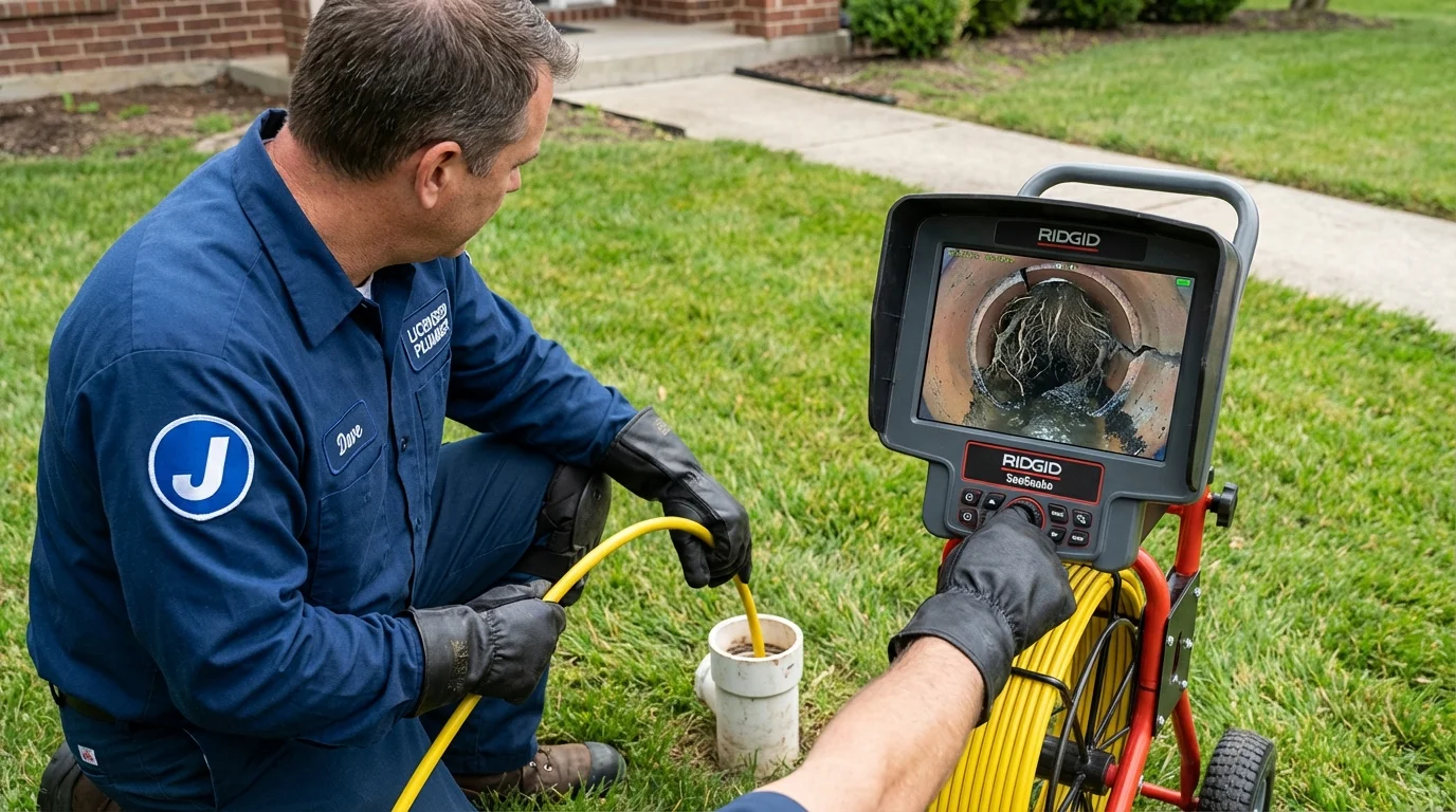 Sewer camera inspection being performed by Johns Plumbing LLC in Cape May