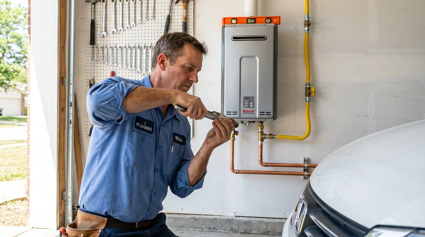 Tankless water heater installation by a Johns Plumbing LLC plumber in Cape May